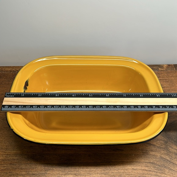 Vintage Enamelware Yellow Rectangular Shaped Dish - Picture 5 of 11